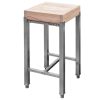 Kloc masarski drewniany na podstawie ze stali nierdzewnej Mega-M S-40 cm G-40 cm H-85 cm N