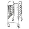 Wózek transportowy ze stali nierdzewnej  na pojemniki GN 6- półek Mega-M S-38 cm G-55 cm H-95 cm N