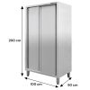 Szafa ze stali nierdzewnej magazynowa 2-drzwiowa Mega-M S-100 cm G-50 cm H-200 cm N