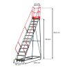 Drabina magazynowa przejezdna Mega-M H-357 cm 14 stopni N