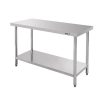 Stół ze stali nierdzewnej centralny z półką Mega-M STANDARD S-140 cm G-60 cm H-85 cm N