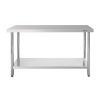 Stół ze stali nierdzewnej centralny z półką Mega-M STANDARD S-140 cm G-60 cm H-85 cm N