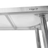 Stół ze stali nierdzewnej centralny z półką Mega-M STANDARD S-140 cm G-60 cm H-85 cm N