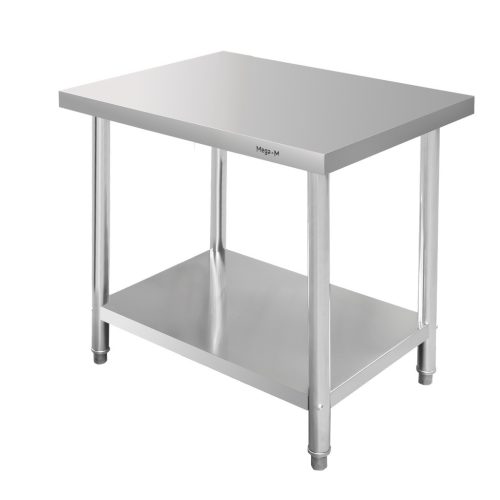 Stół ze stali nierdzewnej centralny z półką Mega-M STANDARD S-80 cm G-70 cm H-85 cm N