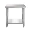 Stół ze stali nierdzewnej centralny z półką Mega-M STANDARD S-80 cm G-70 cm H-85 cm N