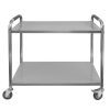 Wózek kelnerski ze stali nierdzewnej 2-półkowy Mega-M STANDARD S-90 cm G-50 cm H-90 cm N