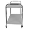 Wózek kelnerski ze stali nierdzewnej 2-półkowy Mega-M STANDARD S-90 cm G-50 cm H-90 cm N