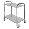 Wózek kelnerski ze stali nierdzewnej 2-półkowy Mega-M STANDARD S-85 cm G-45 cm H-90 cm N
