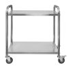 Wózek kelnerski ze stali nierdzewnej 2-półkowy Mega-M STANDARD S-85 cm G-45 cm H-90 cm N