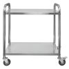 Wózek kelnerski ze stali nierdzewnej 2-półkowy Mega-M STANDARD S-75 cm G-40 cm H-90 cm N