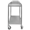Wózek kelnerski ze stali nierdzewnej 2-półkowy Mega-M STANDARD S-75 cm G-40 cm H-90 cm N