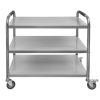 Wózek kelnerski ze stali nierdzewnej 3-półkowy Mega-M STANDARD S-90 cm G-50 cm H-90 cm N