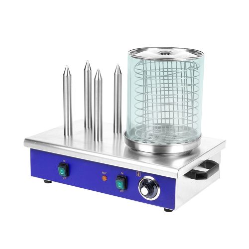 Hot-dog készítő 4 tüskés pyrex üveg párolótartállyal Ferrara-Forni