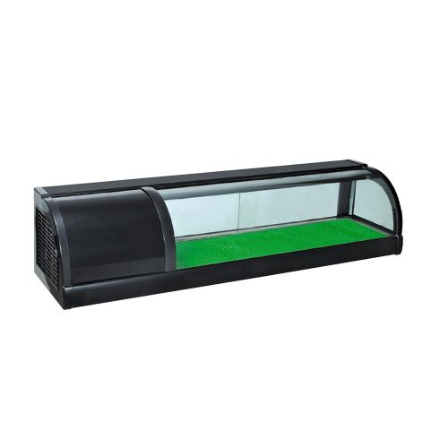 Sushi asztali hűtővitrin 150 cm-es, leheletvédő üveggel